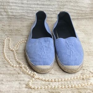 Saint Laurent YSL Denim Logo Espadrille 39.5